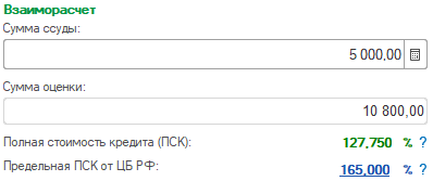 Информация ПСК по залоговой операции